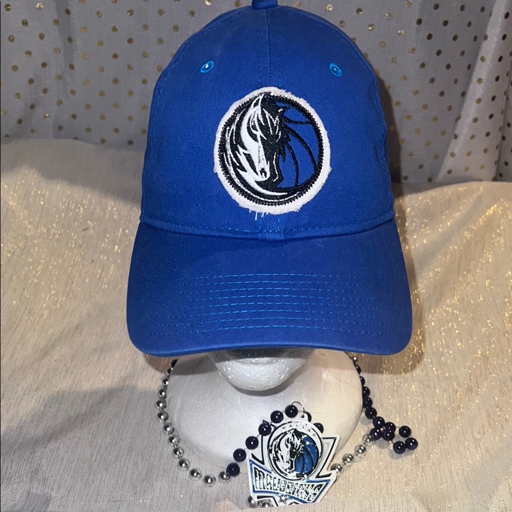 Blue Cap with Embroidered Logo neckles and cap